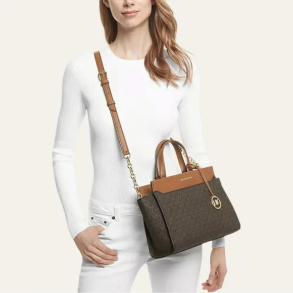 MICHAEL Michael Kors Graham Monogram Medium Satchel Bag - Picture 3 of 10